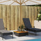 vidaXL - Parasolvoetbedekking - 70x70x25 - cm - poly - rattan - acaciahout - zwart