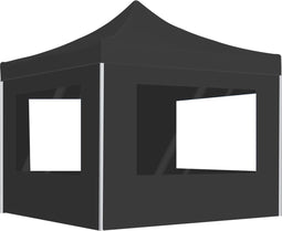 vidaXL - Partytent - inklapbaar - met - wanden - 2x2 - m - aluminium - antraciet
