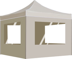 vidaXL - Partytent - inklapbaar - met - wanden - 2x2 - m - aluminium - crème