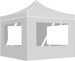 vidaXL - Partytent - inklapbaar - met - wanden - 3x3 - m - aluminium - wit