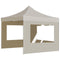 vidaXL - Partytent - inklapbaar - met - wanden - 3x3 - m - aluminium - crème
