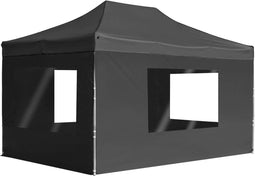 vidaXL - Partytent - inklapbaar - met - wanden - 4,5x3 - m - aluminium - antraciet