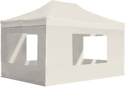 vidaXL - Partytent - inklapbaar - met - wanden - 4,5x3 - m - aluminium - crème