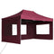vidaXL - Partytent - inklapbaar - met - wanden - 4,5x3 - m - aluminium - wijnrood