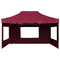 vidaXL - Partytent - inklapbaar - met - wanden - 4,5x3 - m - aluminium - wijnrood