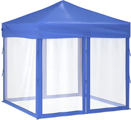 vidaXL - Partytent - inklapbaar - met - zijwanden - 2x2 - m - blauw