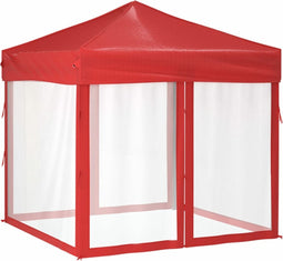 vidaXL - Partytent - inklapbaar - met - zijwanden - 2x2 - m - rood