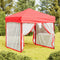 vidaXL - Partytent - inklapbaar - met - zijwanden - 2x2 - m - rood