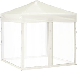 vidaXL - Partytent - inklapbaar - met - zijwanden - 2x2 - m - crèmekleurig
