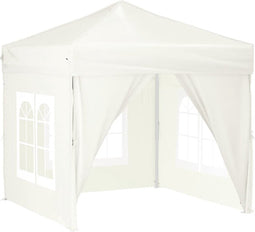 vidaXL - Partytent - inklapbaar - met - zijwanden - 2x2 - m - crèmekleurig