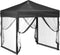 vidaXL - Partytent - inklapbaar - met - zijwanden - 2x2 - m - antracietkleurig