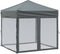 vidaXL - Partytent - inklapbaar - met - zijwanden - 2x2 - m - antracietkleurig