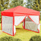 vidaXL - Partytent - inklapbaar - met - zijwanden - 2x2 - m - antracietkleurig