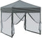 vidaXL - Partytent - inklapbaar - met - zijwanden - 2x2 - m - antracietkleurig