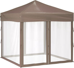 vidaXL - Partytent - inklapbaar - met - zijwanden - 2x2 - m - taupe