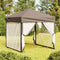 vidaXL - Partytent - inklapbaar - met - zijwanden - 2x2 - m - taupe
