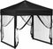vidaXL - Partytent - inklapbaar - met - zijwanden - 2x2 - m - zwart