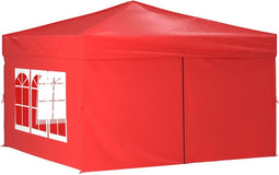 vidaXL - Partytent - inklapbaar - met - zijwanden - 3x3 - m - rood