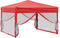 vidaXL - Partytent - inklapbaar - met - zijwanden - 3x3 - m - rood