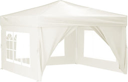 vidaXL - Partytent - inklapbaar - met - zijwanden - 3x3 - m - crèmekleurig