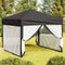 vidaXL - Partytent - inklapbaar - met - zijwanden - 3x3 - m - antracietkleurig