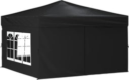 vidaXL - Partytent - inklapbaar - met - zijwanden - 3x3 - m - zwart