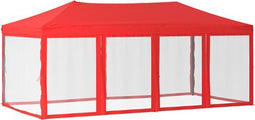 vidaXL - Partytent - inklapbaar - met - zijwanden - 3x6 - m - rood