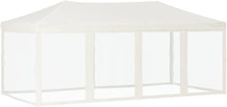 vidaXL - Partytent - inklapbaar - met - zijwanden - 3x6 - m - crèmekleurig