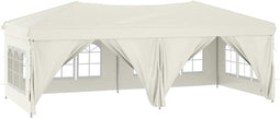vidaXL - Partytent - inklapbaar - met - zijwanden - 3x6 - m - crèmekleurig