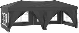 vidaXL - Partytent - inklapbaar - met - zijwanden - 3x6 - m - antracietkleurig
