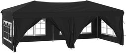 vidaXL - Partytent - inklapbaar - met - zijwanden - 3x6 - m - zwart