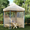 vidaXL - Partytent - inklapbaar - pop-up - met - 2 - zijwanden - beige