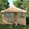vidaXL - Partytent - inklapbaar - pop-up - met - 2 - zijwanden - beige