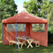vidaXL - Partytent - inklapbaar - pop-up - met - 2 - zijwanden - terracottakleurig