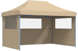 vidaXL - Partytent - inklapbaar - pop-up - met - 3 - zijwanden - beige