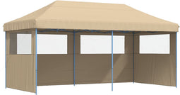 vidaXL - Partytent - inklapbaar - pop-up - met - 3 - zijwanden - beige