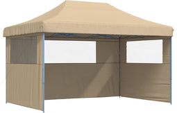 vidaXL - Partytent - inklapbaar - pop-up - met - 3 - zijwanden - beige