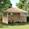 vidaXL - Partytent - inklapbaar - pop-up - met - 3 - zijwanden - beige