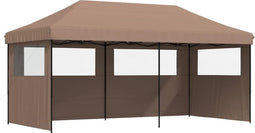 vidaXL - Partytent - inklapbaar - pop-up - met - 3 - zijwanden - bruin