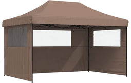 vidaXL - Partytent - inklapbaar - pop-up - met - 3 - zijwanden - bruin
