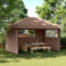 vidaXL - Partytent - inklapbaar - pop-up - met - 3 - zijwanden - bruin