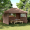 vidaXL - Partytent - inklapbaar - pop-up - met - 3 - zijwanden - bruin