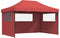 vidaXL - Partytent - inklapbaar - pop-up - met - 3 - zijwanden - bordeauxrood