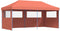 vidaXL - Partytent - inklapbaar - pop-up - met - 3 - zijwanden - terracottakleurig