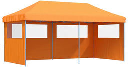 vidaXL - Partytent - inklapbaar - pop-up - met - 3 - zijwanden - oranje