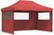 vidaXL - Partytent - inklapbaar - pop-up - met - 3 - zijwanden - bordeauxrood