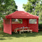 vidaXL - Partytent - inklapbaar - pop-up - met - 3 - zijwanden - bordeauxrood