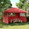 vidaXL - Partytent - inklapbaar - pop-up - met - 3 - zijwanden - bordeauxrood