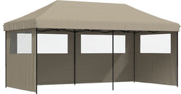 vidaXL - Partytent - inklapbaar - pop-up - met - 3 - zijwanden - taupe