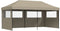 vidaXL - Partytent - inklapbaar - pop-up - met - 3 - zijwanden - taupe